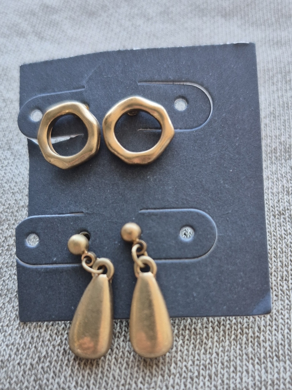 Gold-Tone Mixed Stud and Drop Earring Set